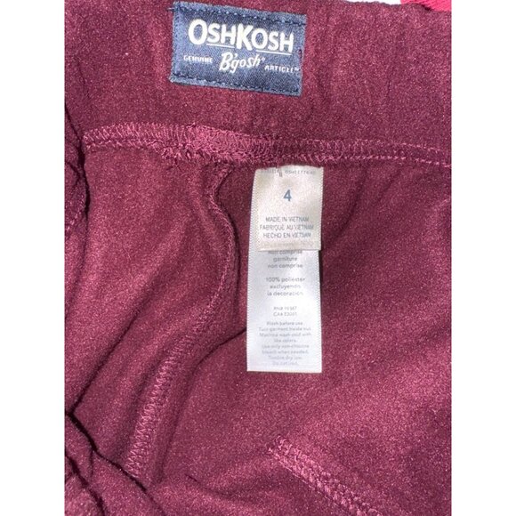 OshKosh Bgosh Toddler Fleece Pants Size 4 Burgundy - Picture 3 of 4